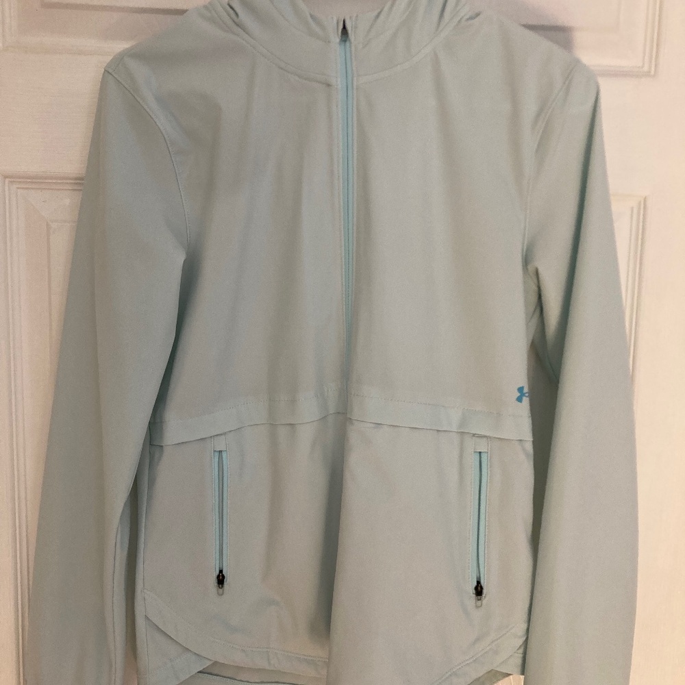 Under Armour Weather Shield Running Jacket Ice Blue Small
